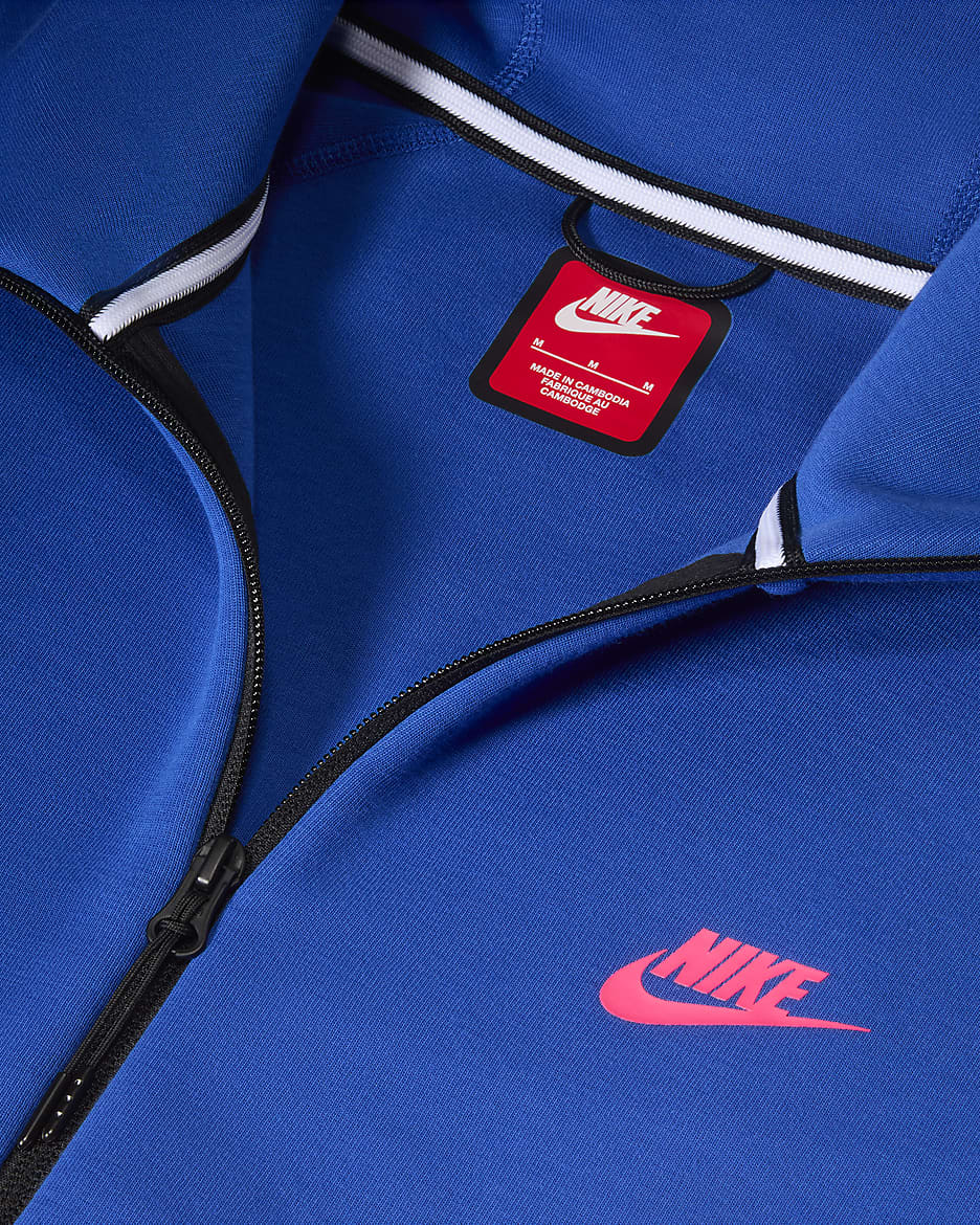 Felpa con cappuccio e zip a tutta lunghezza Nike Sportswear Tech Fleece Windrunner - Uomo - Game Royal/Pink Foam/Deep Royal Blue/Hyper Pink