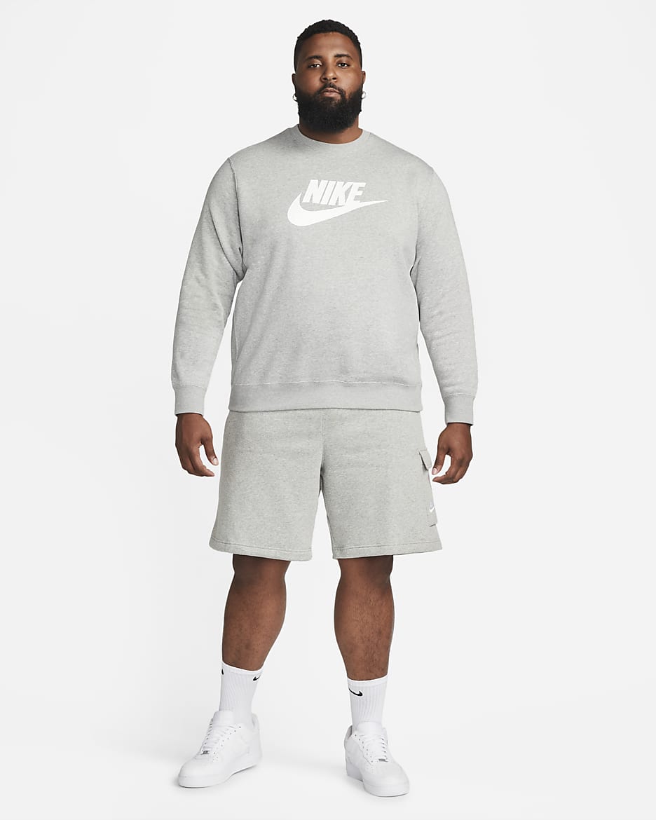 Nike Sportswear Club Men's Cargo Shorts - Dark Grey Heather/Matte Silver/White