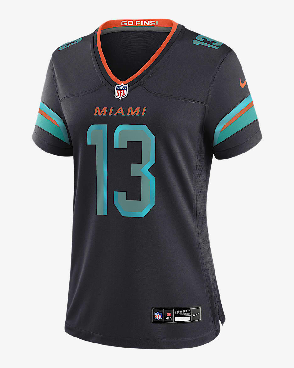Jersey Nike de la NFL de partido para mujer Dan Marino Miami Dolphins colección Rivalries - Azul marino
