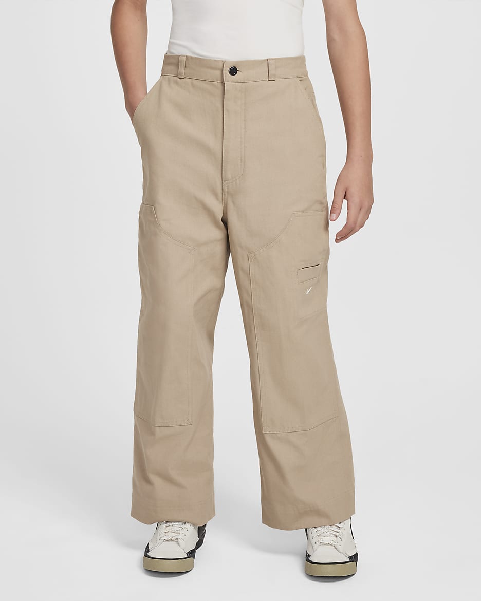 Pants de carpintero para niños talla grande Nike Sportswear Metro Ground - Caqui/Marrón verdoso claro