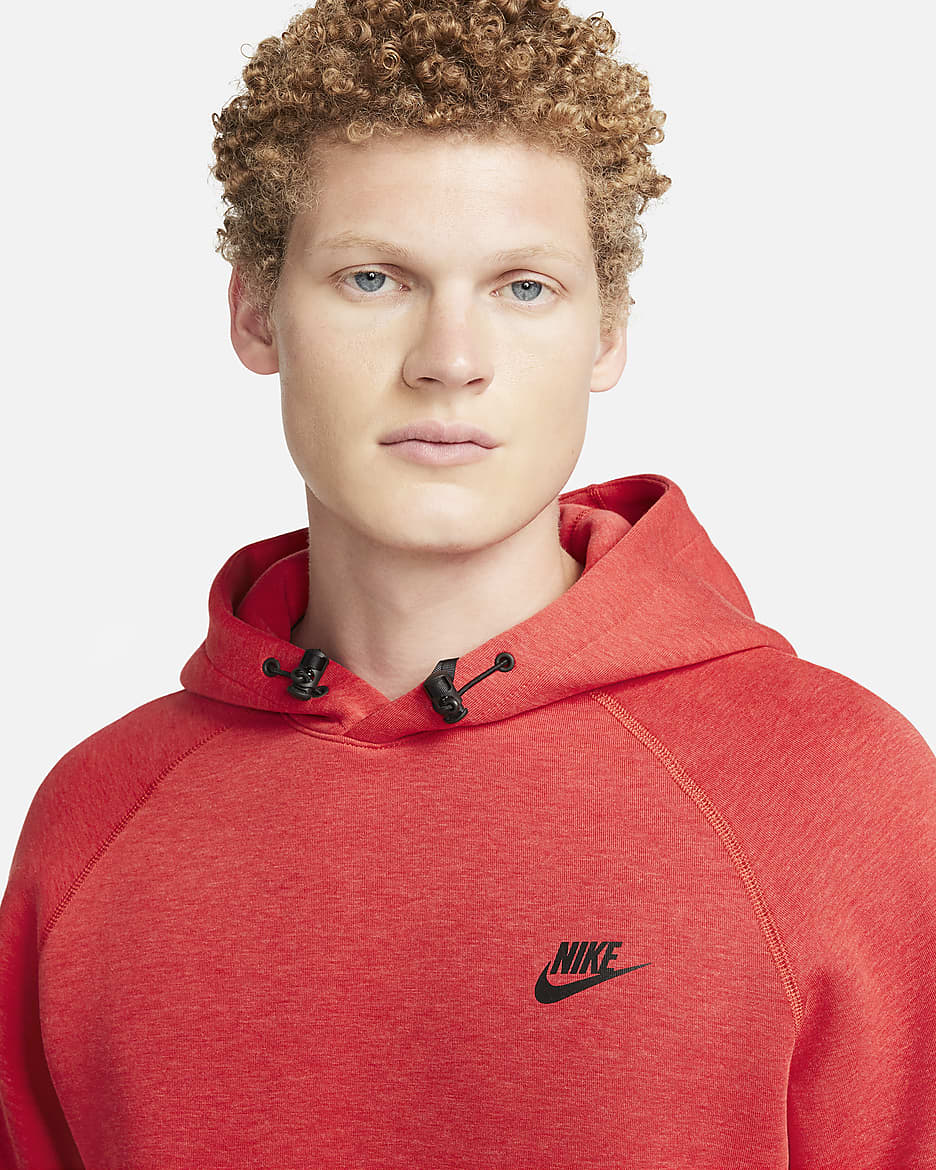 Nike Sportswear Tech Fleece Men's Pullover Hoodie - Light University Red Heather/Black