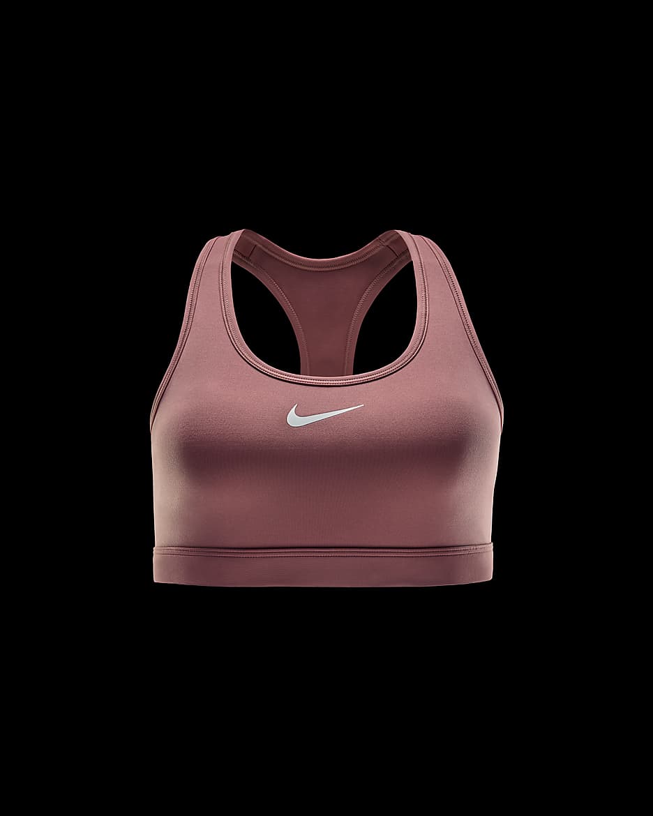 Brassière de sport rembourrée Nike Swoosh Medium Support pour femme - Canyon Pink/Blanc