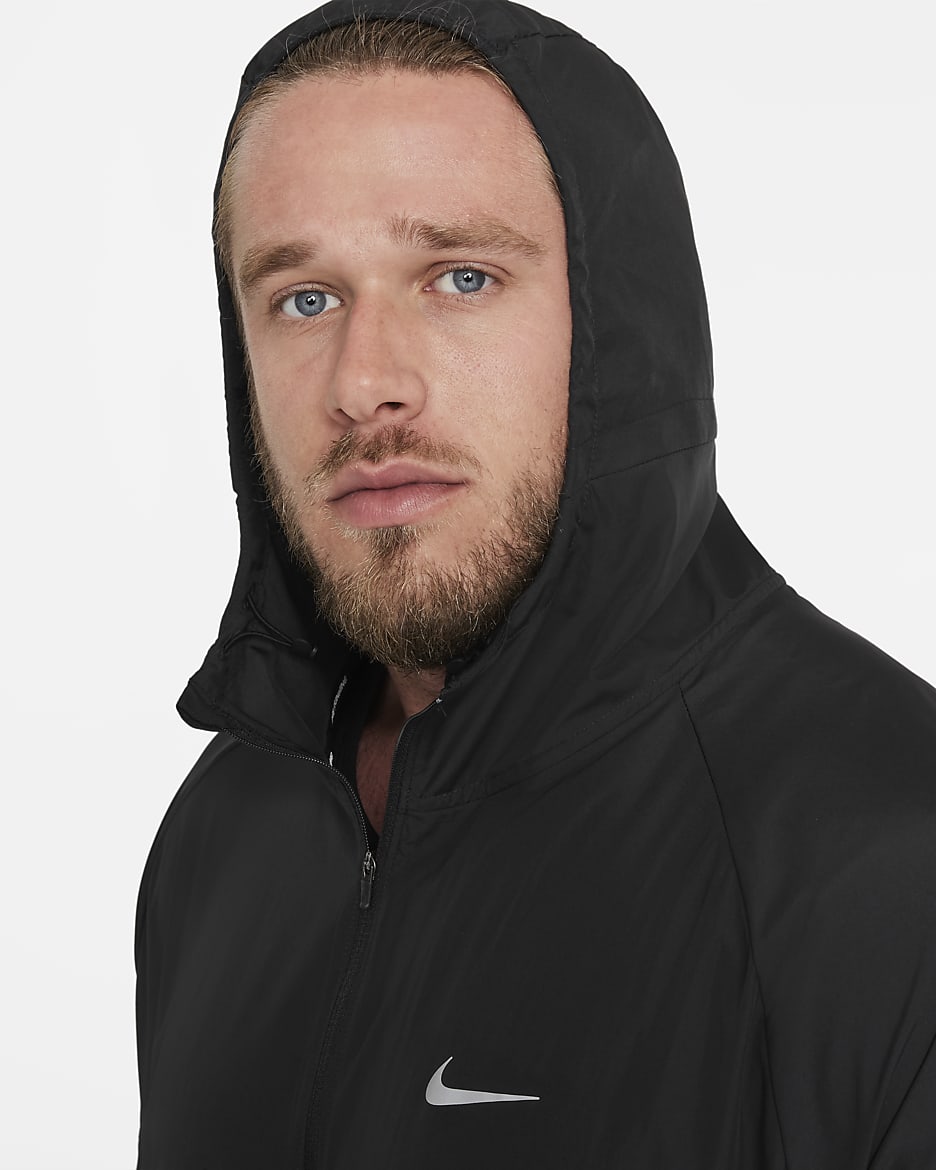 Nike Miler Repel-Laufjacke für Herren - Schwarz/Schwarz