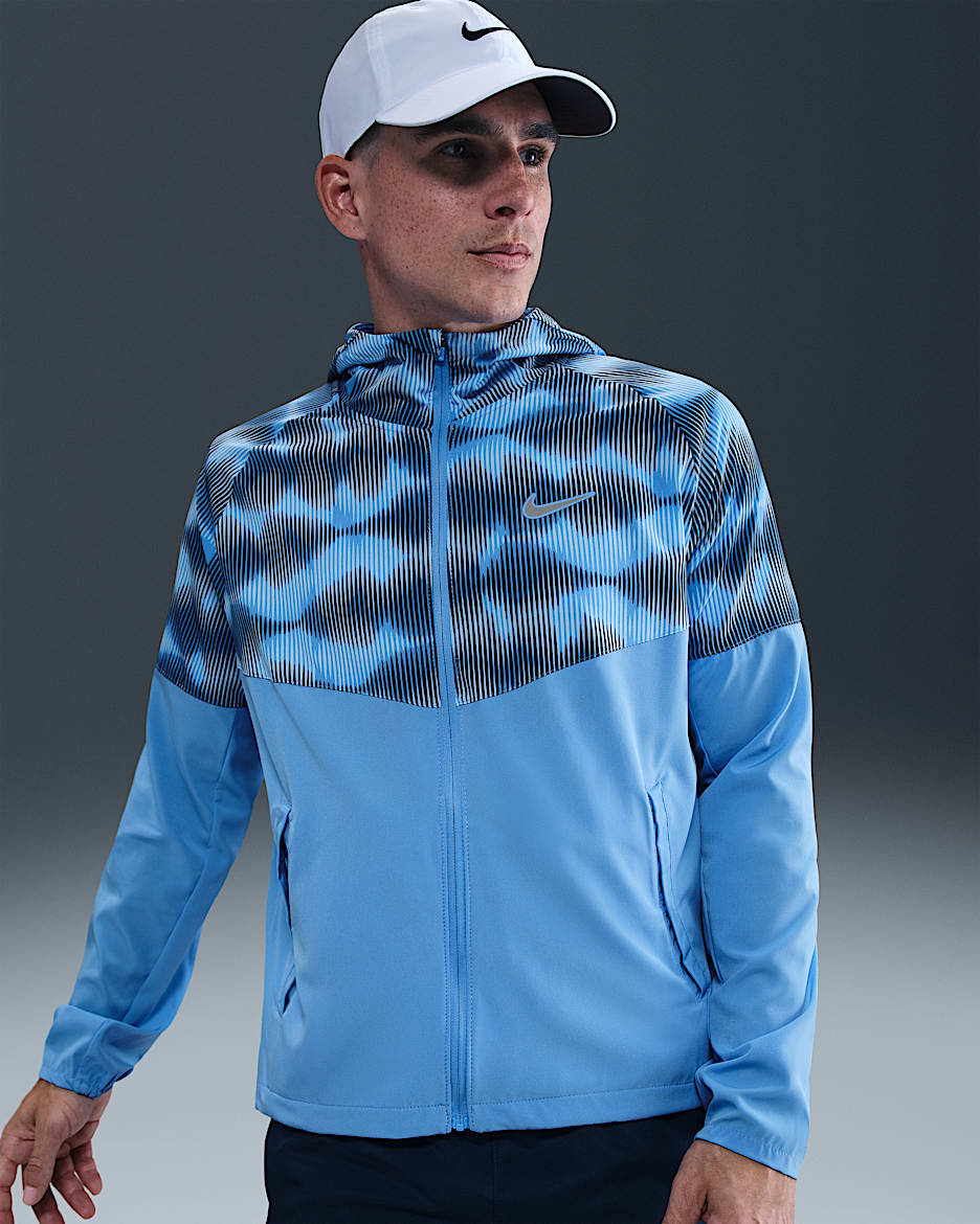 Nike Miler løpejakke til herre - University Blue/Glacier Blue/Midnight Navy/Metallic Silver