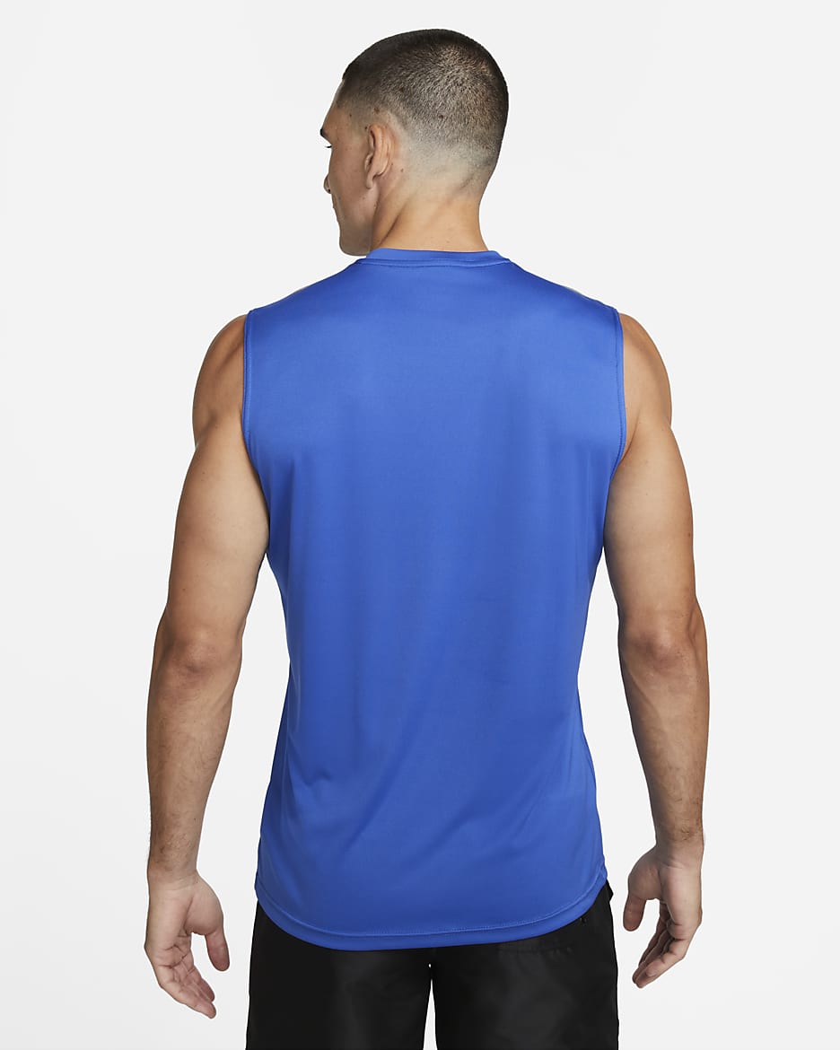 Camiseta Hydroguard de natación sin mangas para hombre Nike Essential - Royal juego