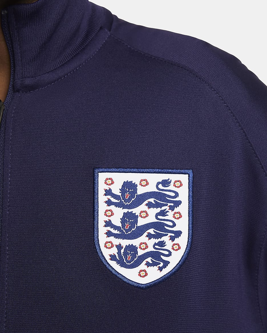 England Strike Nike Dri-FIT strikket fotballtracksuit til store barn - Purple Ink/Rosewood/Hvit