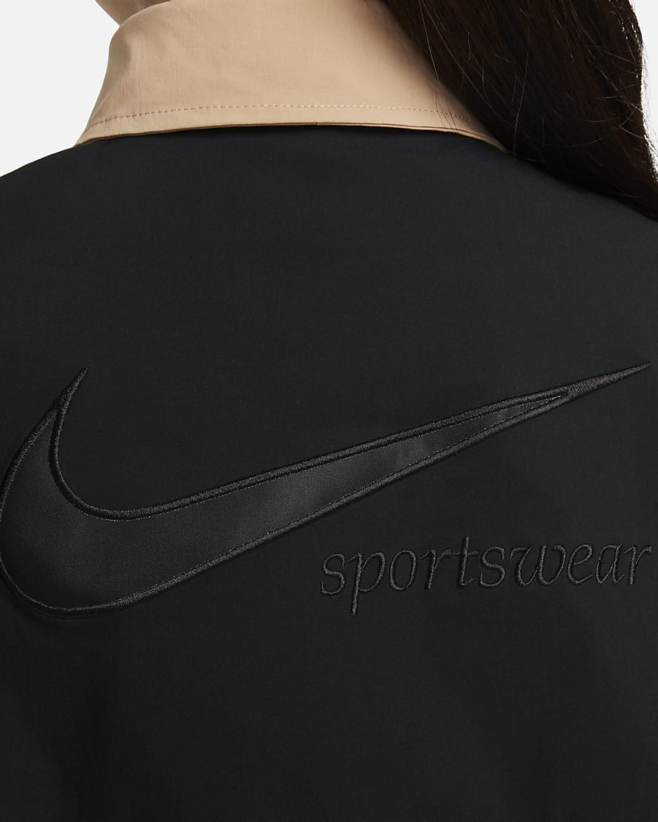 Nike Sportswear Collection Women's Collared Short-Sleeve Top - Hemp/Black/Hemp