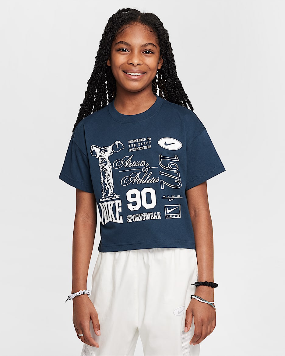 Playera para niña talla grande Nike Sportswear - Azul marino militar