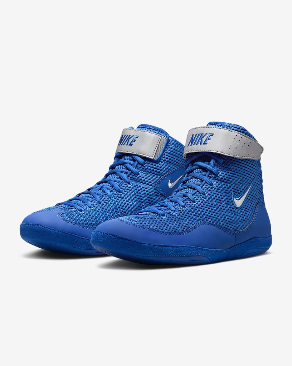 Tenis de lucha libre Nike Inflict - Royal juego/Blanco/Plata metalizado