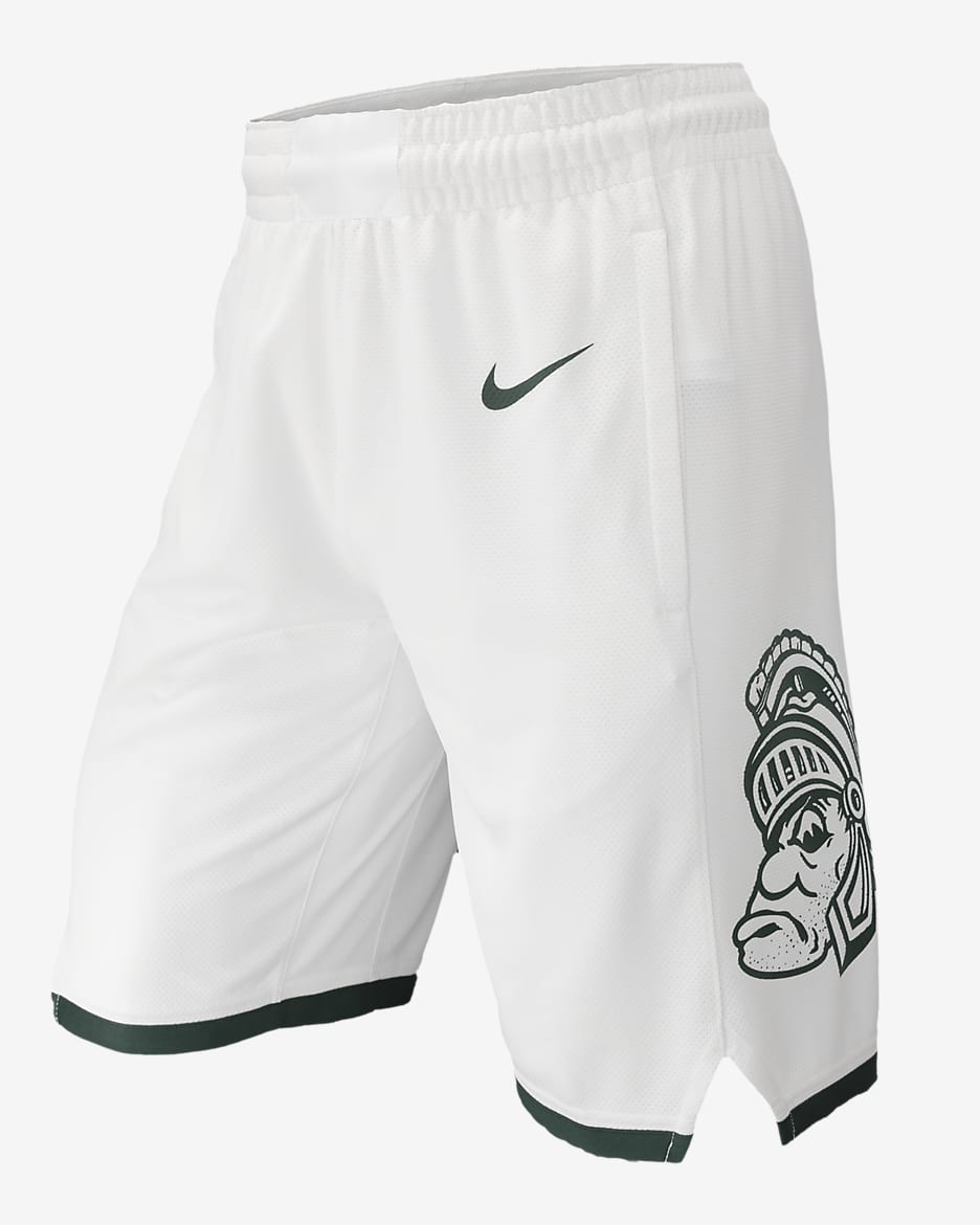 Michigan State Men's Nike College Basketball Replica Shorts - White