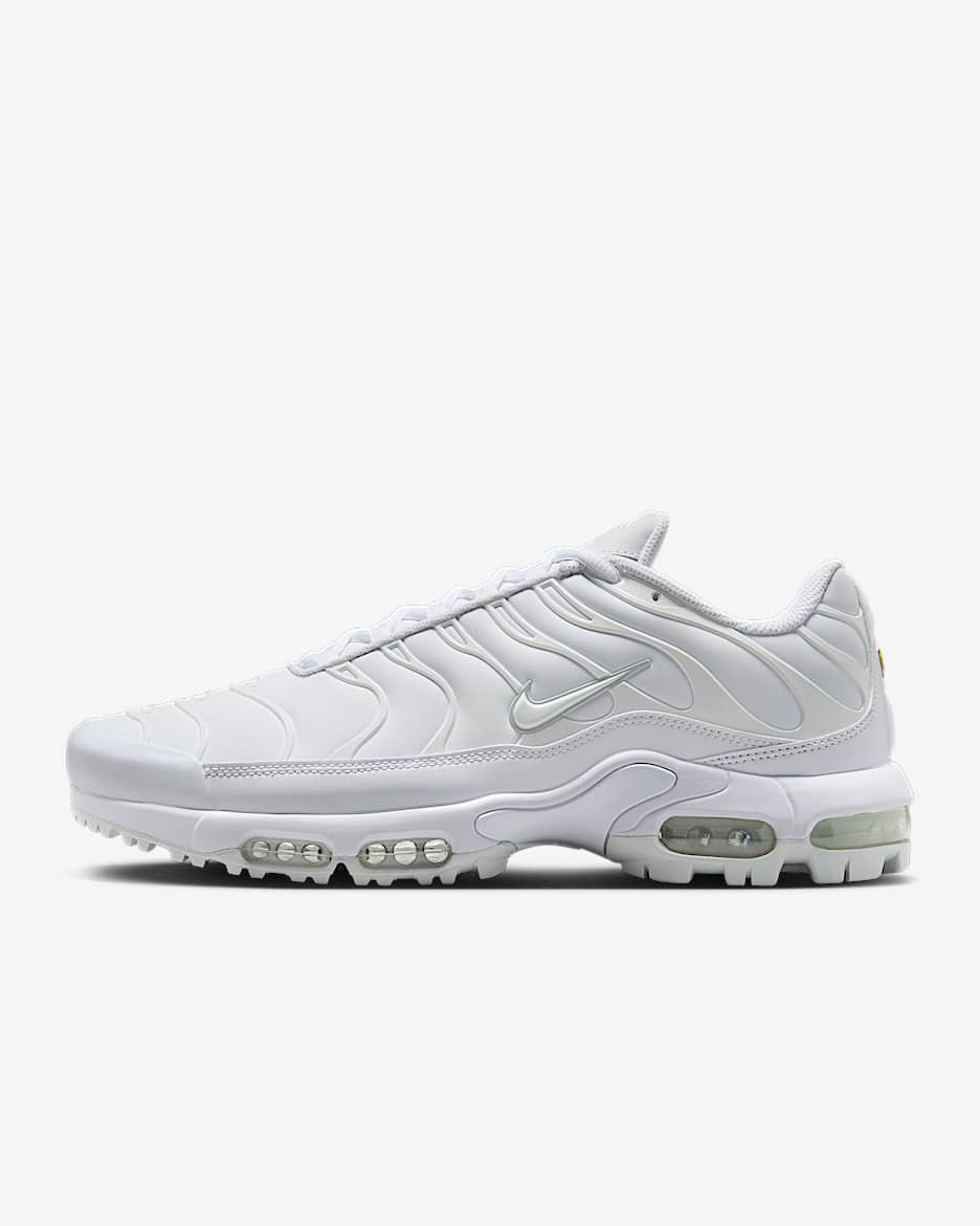 Scarpa da golf Nike Air Max Plus G - Bianco/Oro/Salsa Red/Pure Platinum
