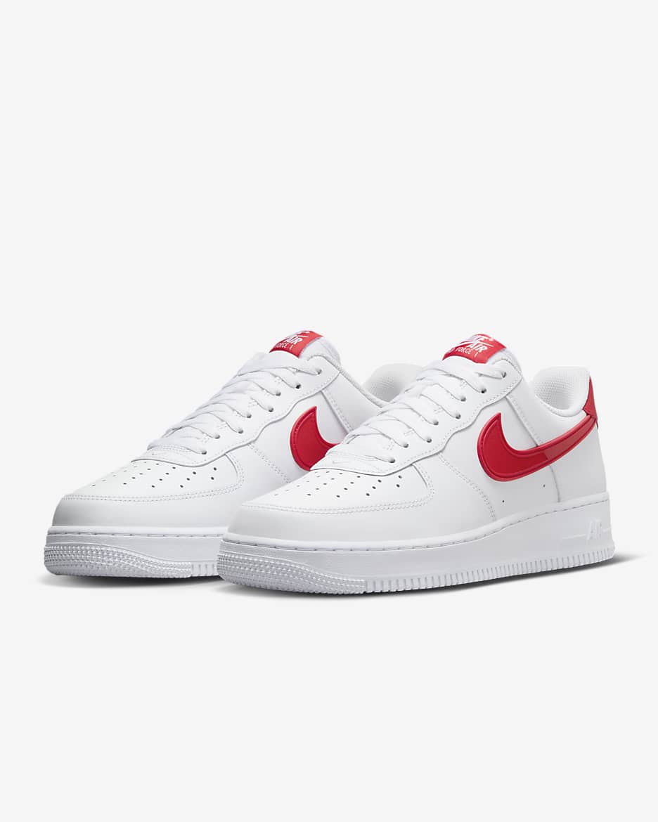 Nike Air Force 1 '07 Men's Shoes - White/Black/Fire Red