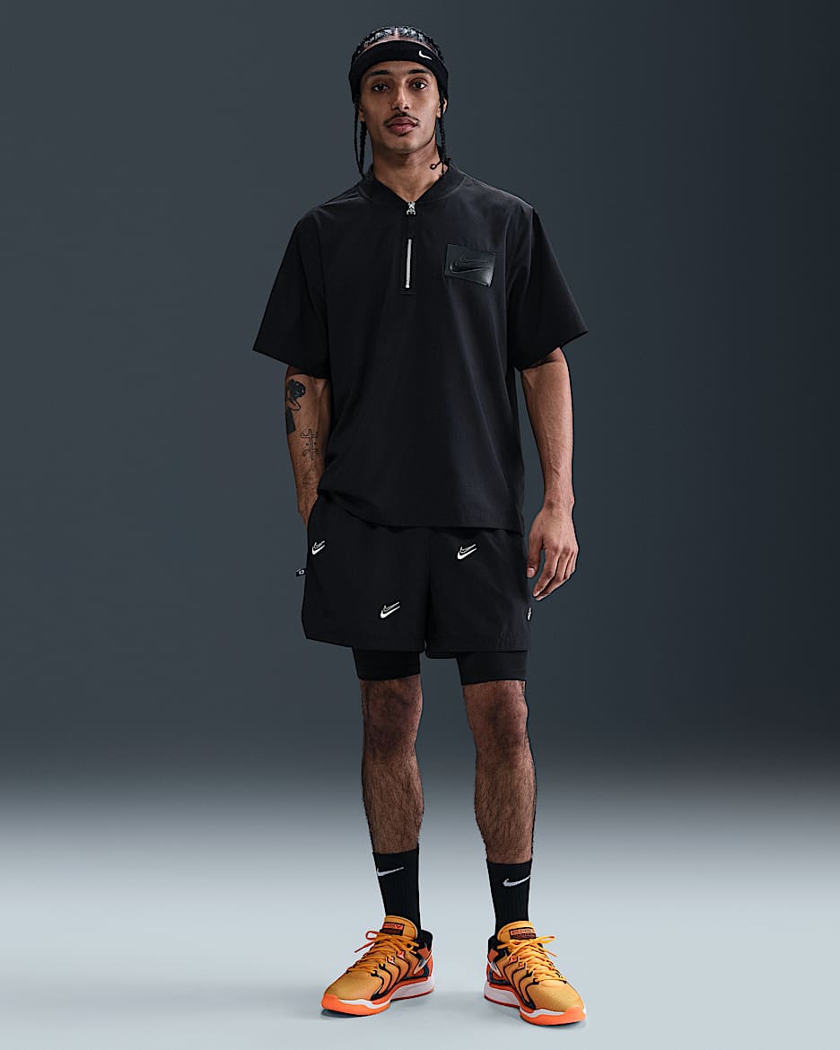 Shorts de básquetbol de 10 cm 2 en 1 para hombre KD DNA - Negro/Blanco