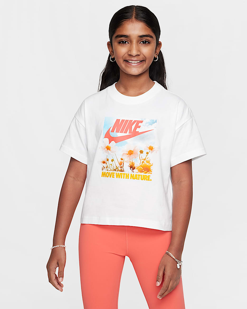 Nike Sportswear Playera para niña talla grande - Blanco