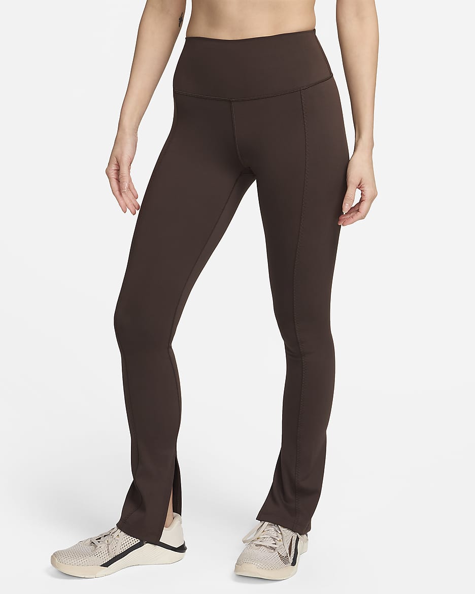 Nike One Women's High-Waisted Full-Length Split-Hem Leggings - Baroque Brown