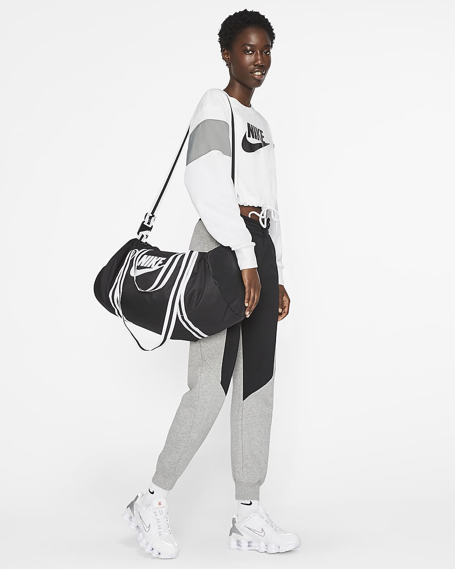 Nike Heritage Duffel Bag - Black/Black/White