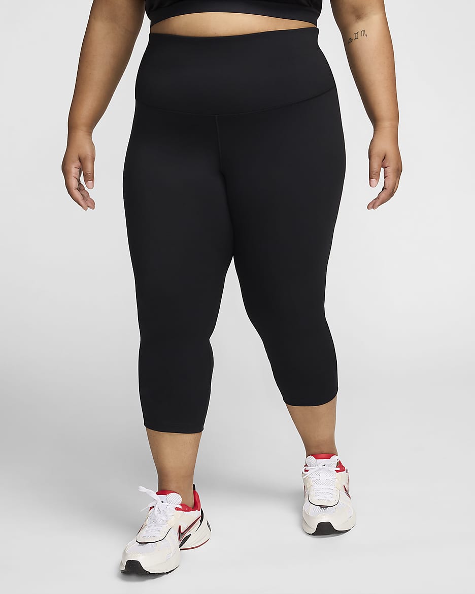 Nike One Women's High-Waisted Crop Leggings (Plus Size) - Black/Black