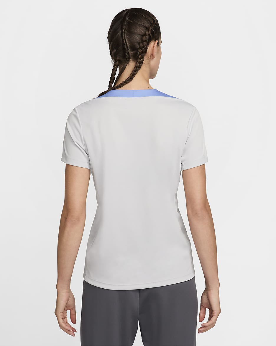 Tottenham Hotspur Strike Nike Dri-FIT Kurzarm-Fußballoberteil aus Strickmaterial für Damen - Grey Fog/Polar/Dark Grey