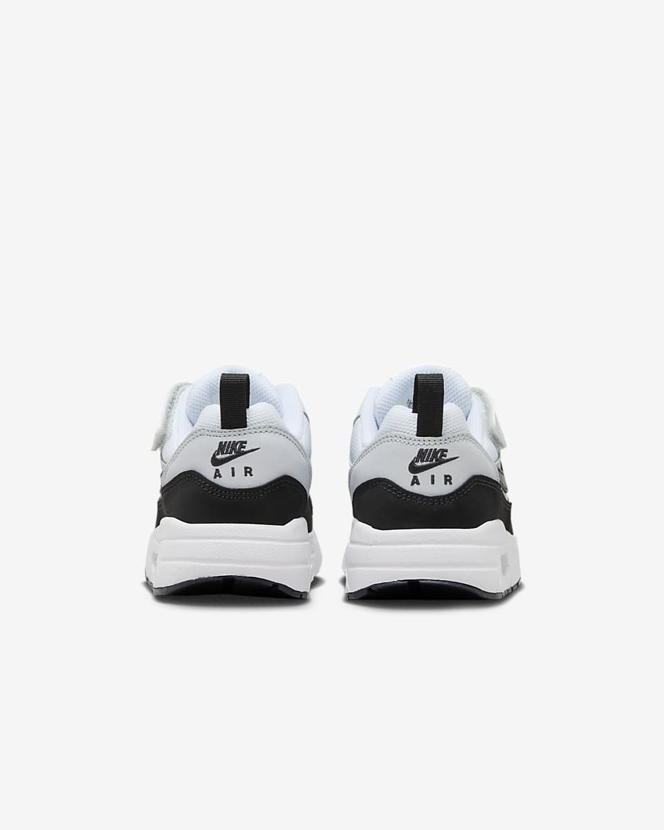 Nike Air Max 1 EasyOn Younger Kids' Shoes - White/Pure Platinum/Black