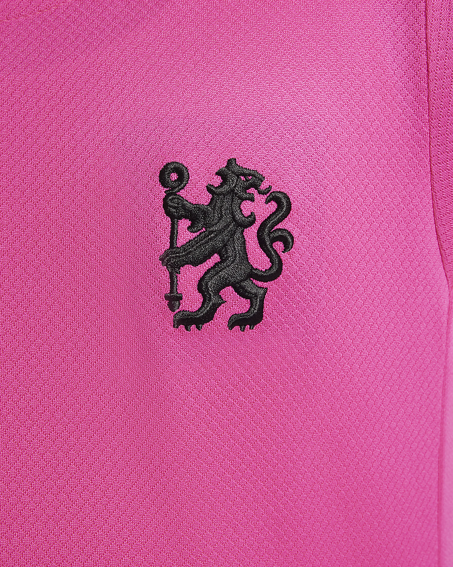 Chelsea F.C. Strike Third Older Kids' Nike Dri-FIT Football Knit Short-Sleeve Top - Pink Prime/Pink Prime/Black/Black