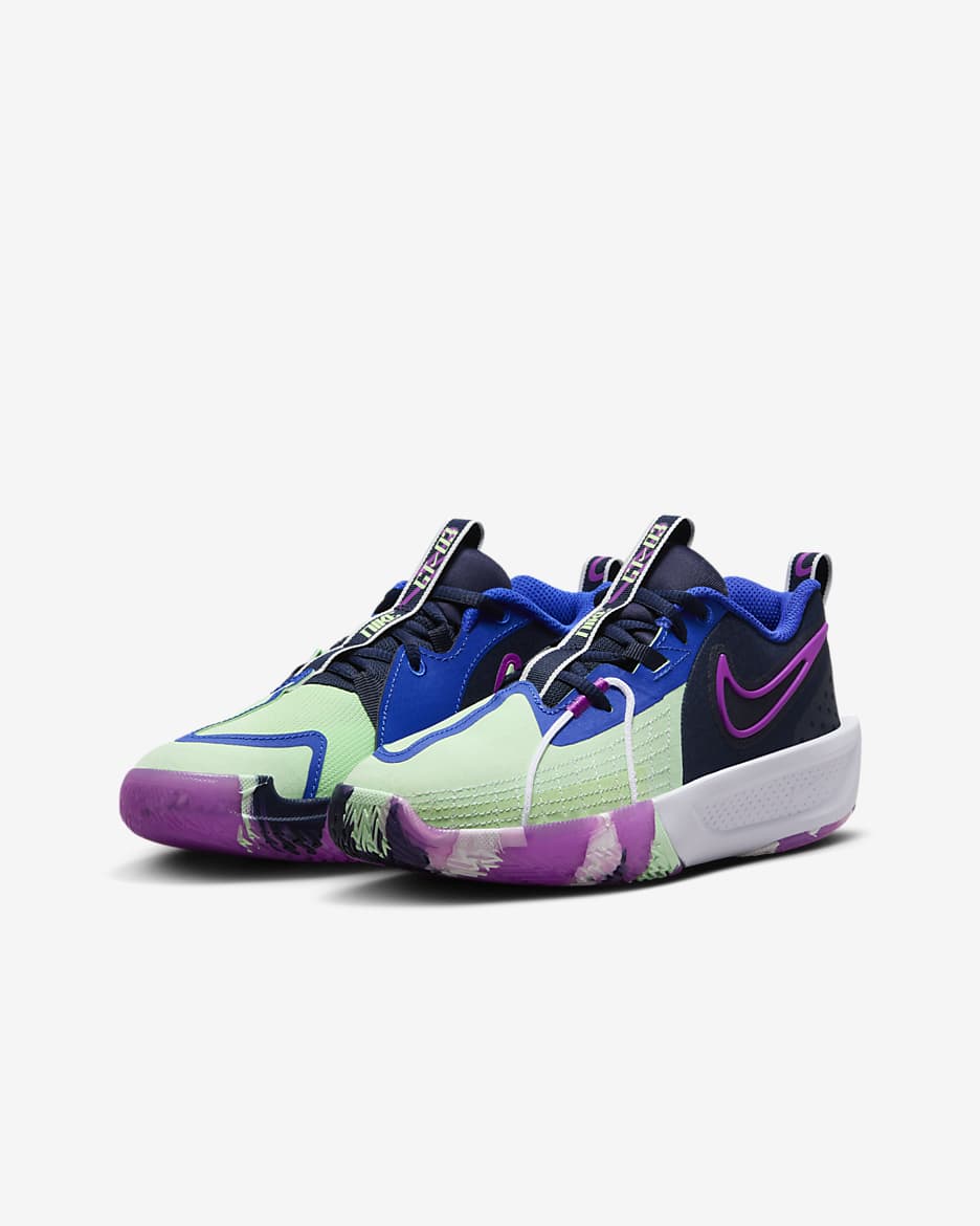 Nike G.T. Cut 3 SE Big Kids' Basketball Shoes - Obsidian/Vapor Green/Hyper Royal/Hyper Violet