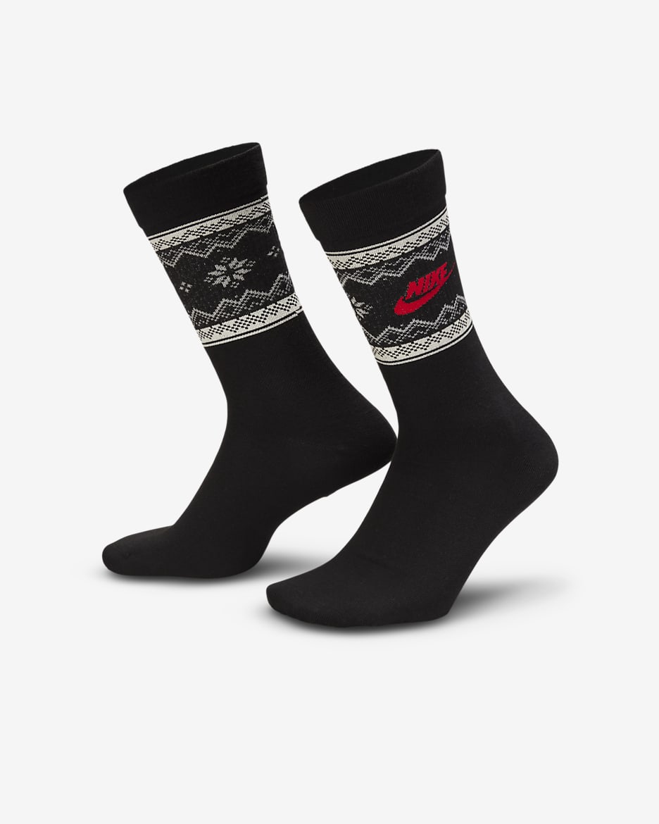 Nike Everyday Essentials Crew-Socken (1 Paar) - Schwarz/Coconut Milk/University Red