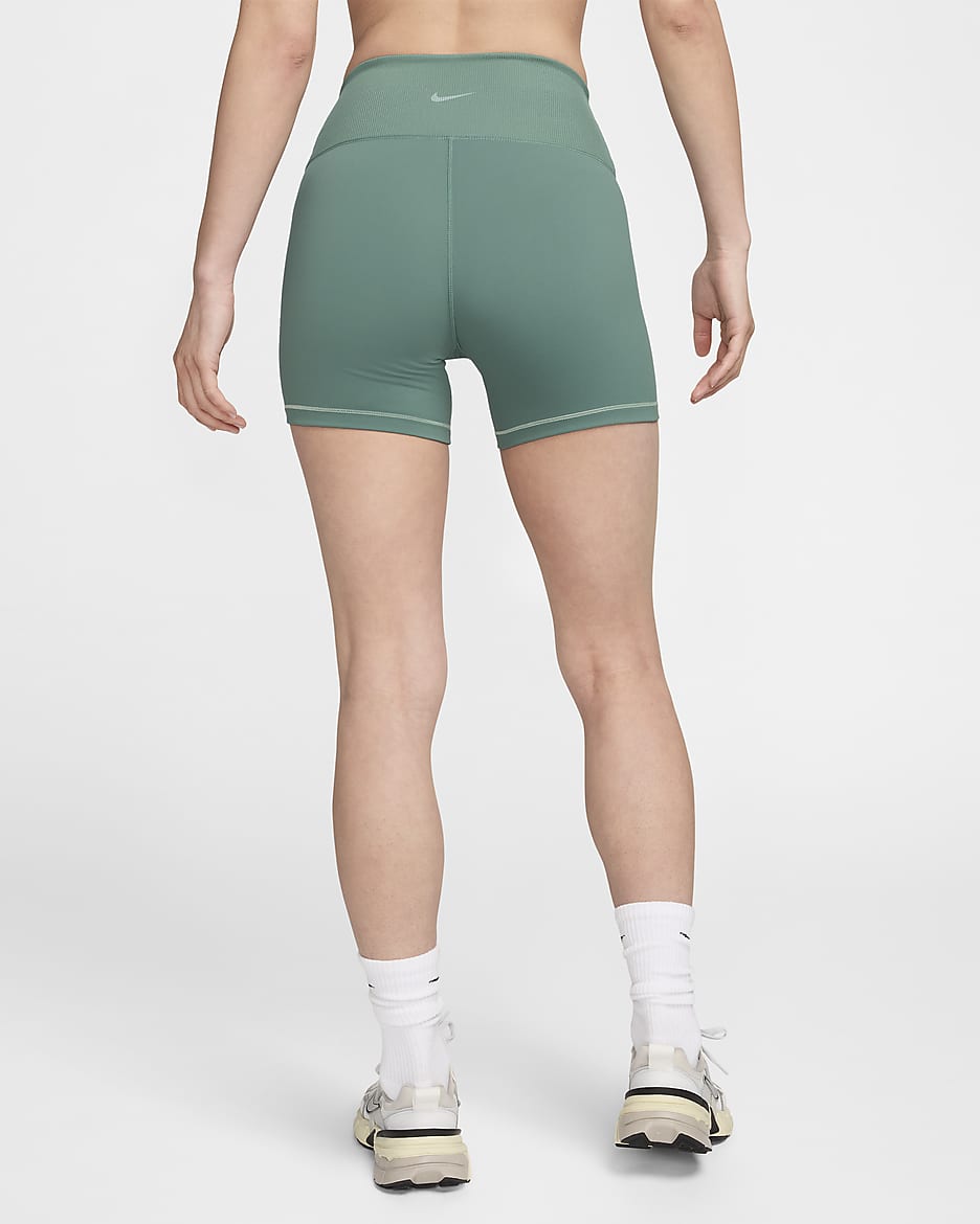 Nike One Rib Women's High-Waisted 13cm (approx.) Biker Shorts - Bicoastal/White