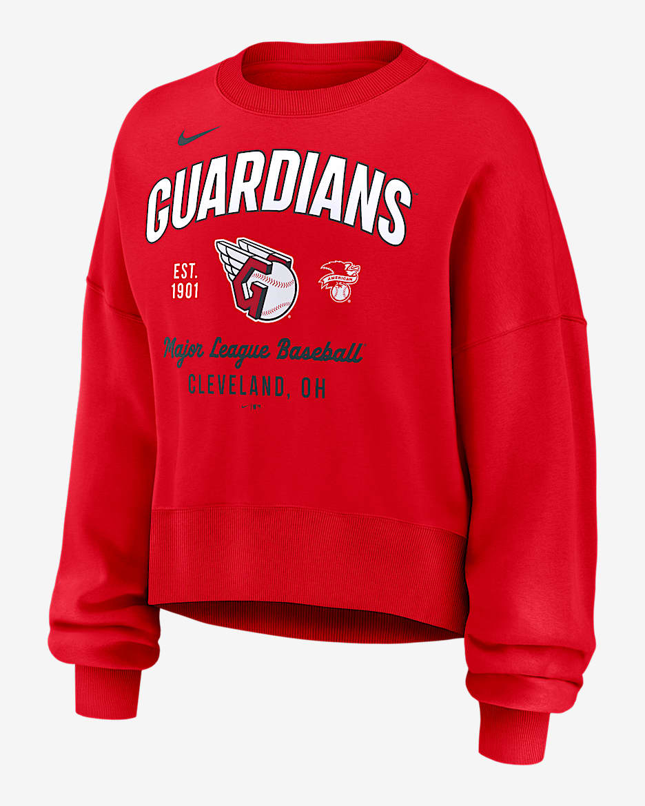 Cleveland Guardians Women's Nike MLB Pullover Crew - Red