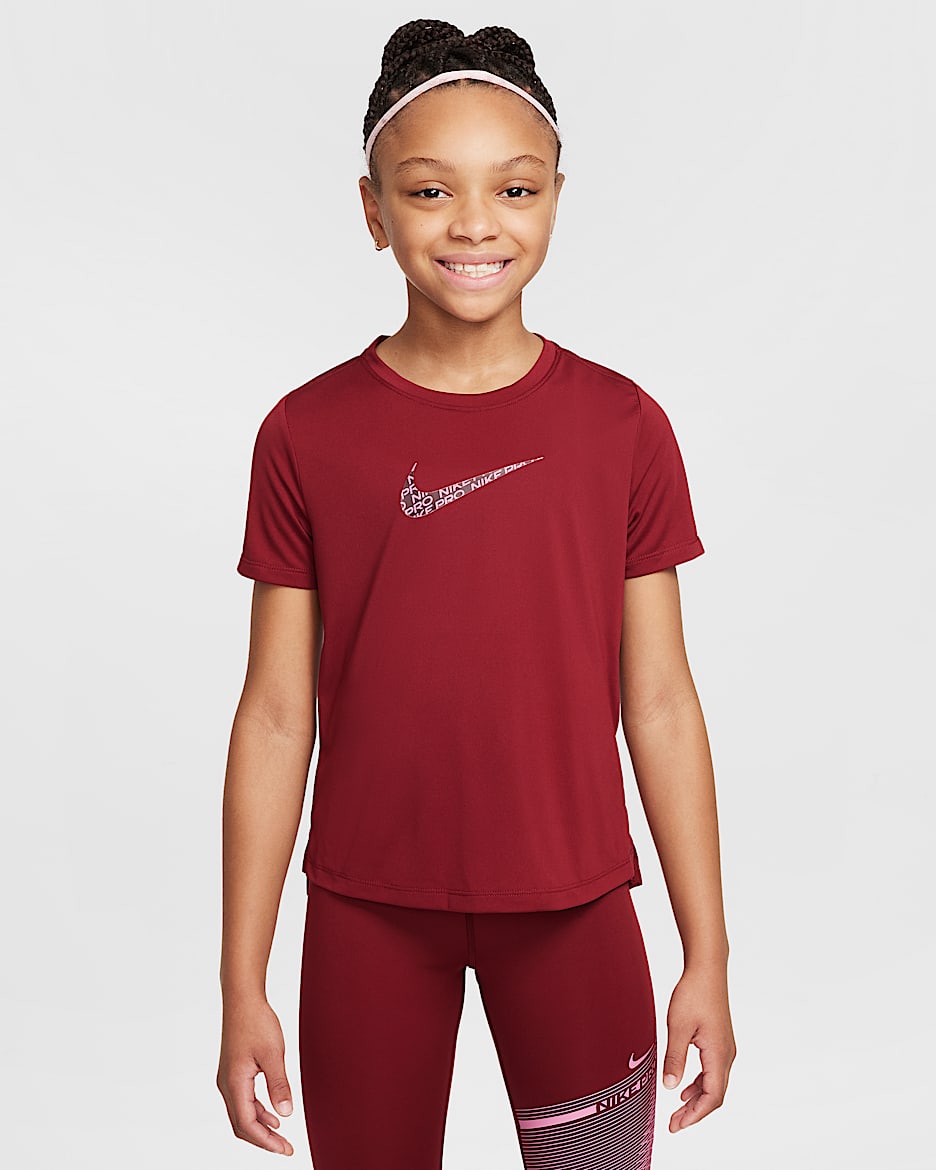 Playera Dri-FIT para niña talla grande Nike One Classic - Rojo team
