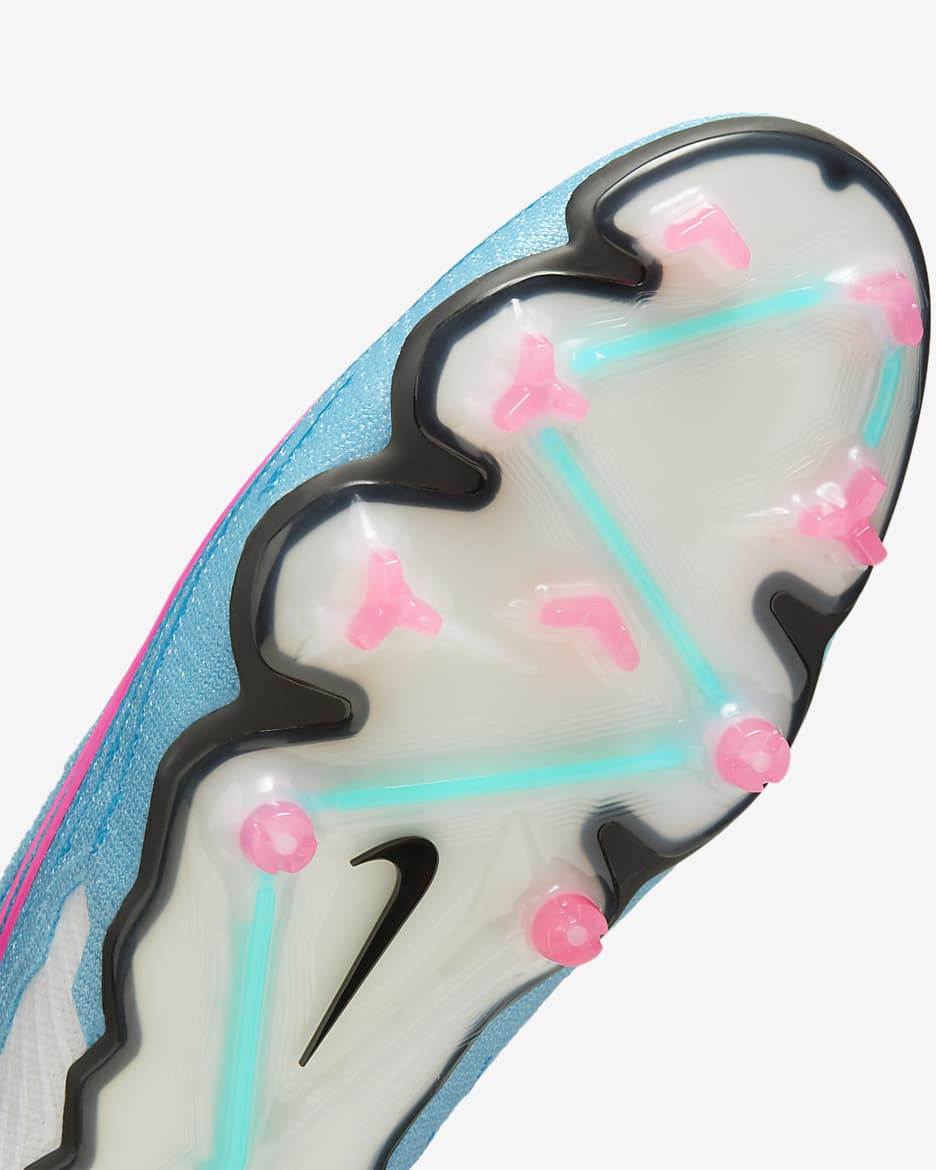 Nike Phantom GX Elite Firm-Ground Low-Top Soccer Cleat - Baltic Blue/White/Laser Blue/Pink Blast