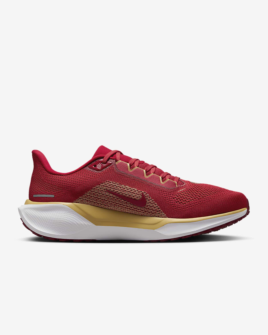 Nike Pegasus 41 NFL San Francisco 49ers Men's Road Running Shoes - Gym Red/White/Club Gold/White