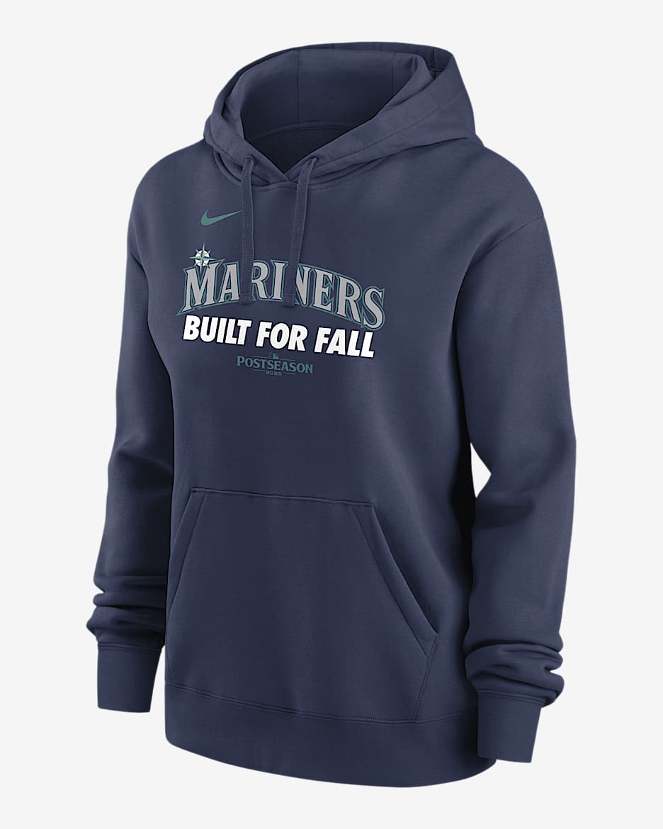Seattle Mariners 2025 Postseason Authentic Collection Women's Nike MLB Pullover Hoodie - Navy