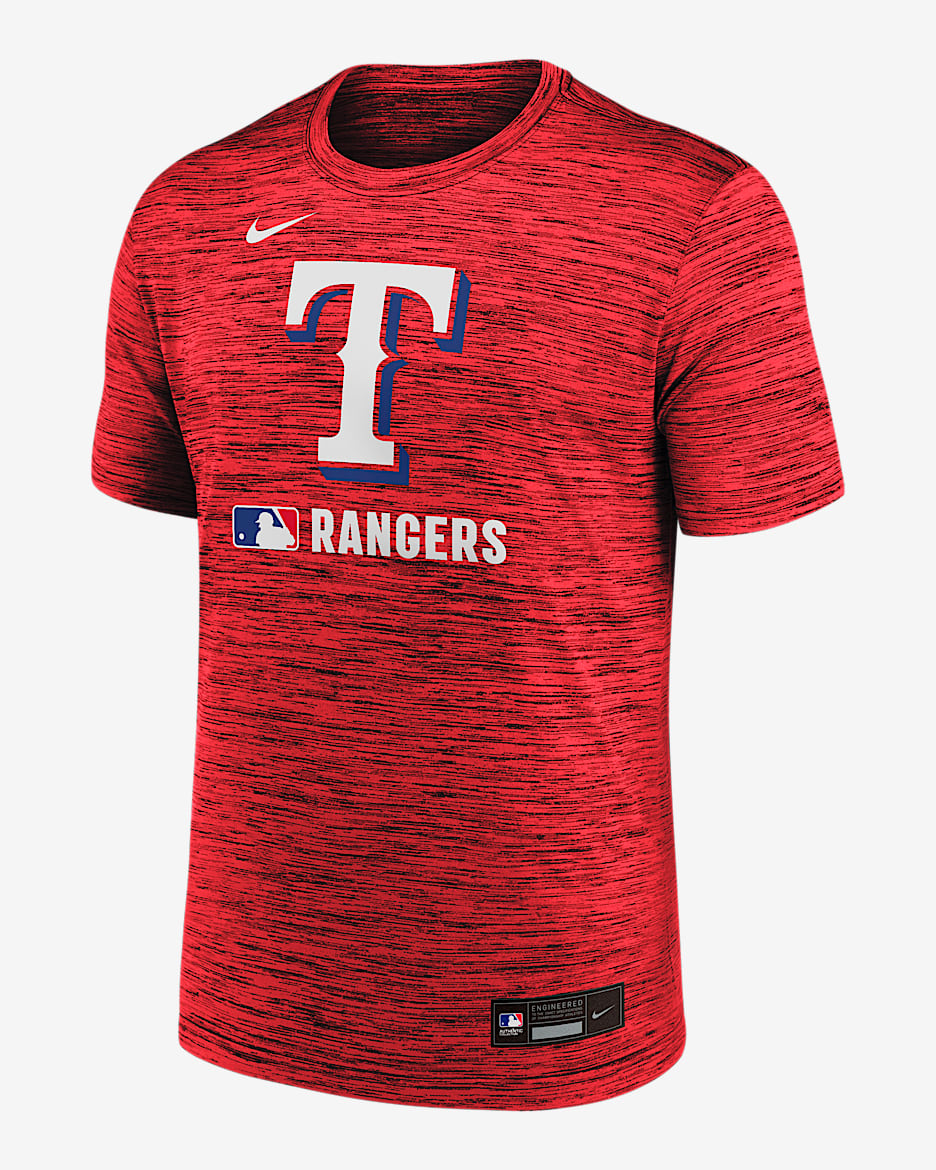 Playera Nike Dri-FIT de la MLB para hombre Texas Rangers Authentic Collection Velocity - Rojo