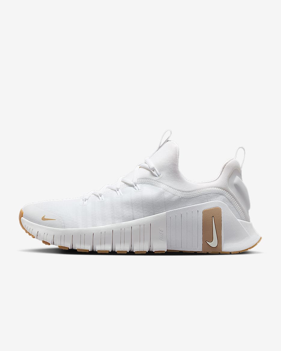 Nike Free Metcon 6 Men's Workout Shoes - White/Gum Light Brown/Hemp