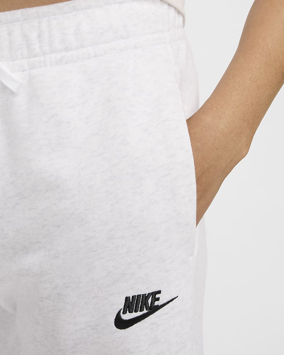 Nike Sportswear Club Fleece Women's Mid-Rise Wide-Leg Sweatpants - Birch Heather/Black