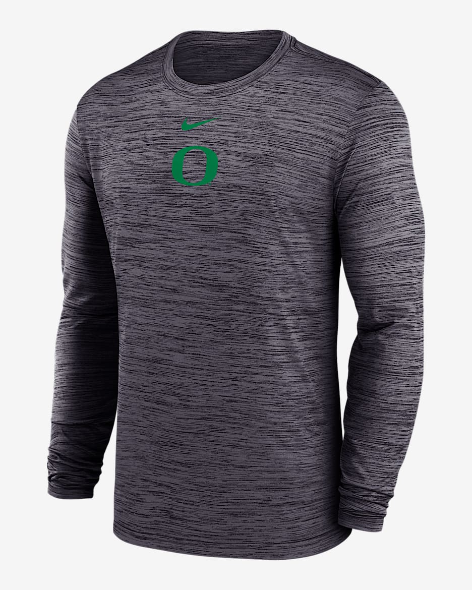 Oregon Sideline Velocity Men's Nike Dri-FIT College Long-Sleeve T-Shirt - Black