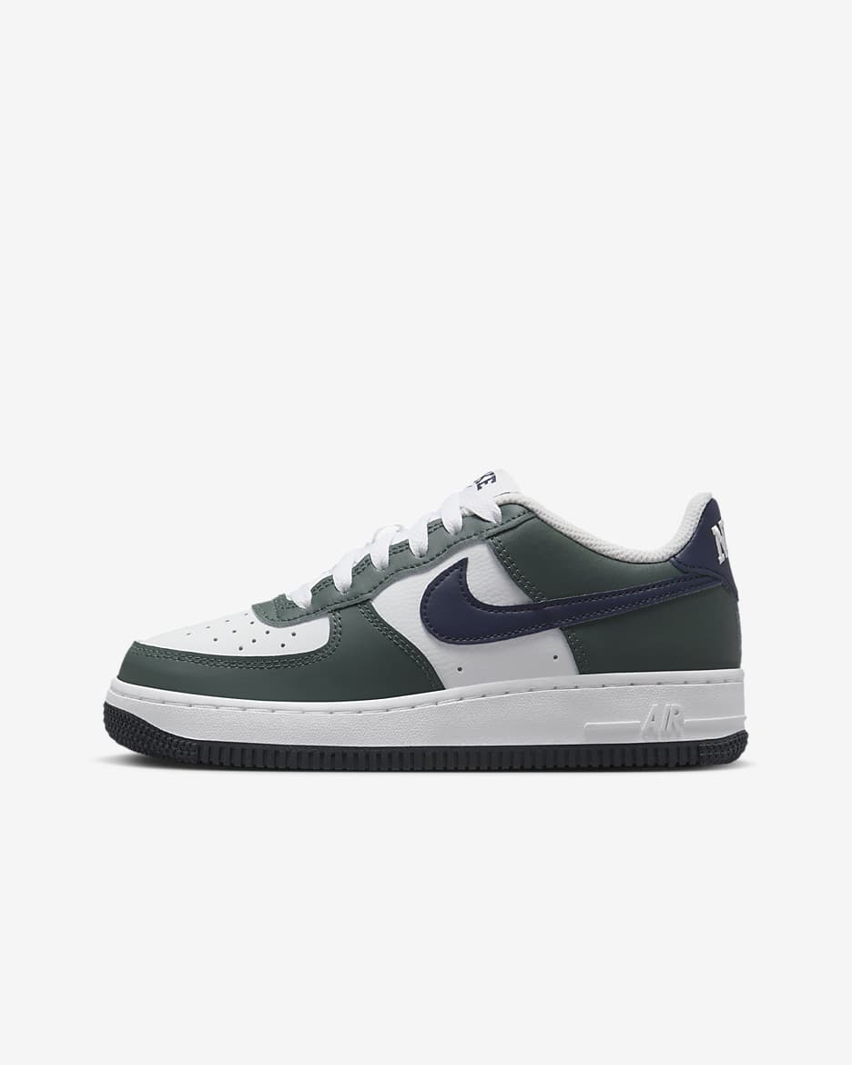 Nike Air Force 1 Older Kids' Shoes - Vintage Green/White/Obsidian