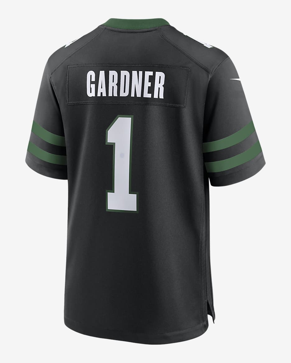 Jersey de fútbol americano Nike de la NFL Game para hombre Sauce Gardner New York Jets - Negro