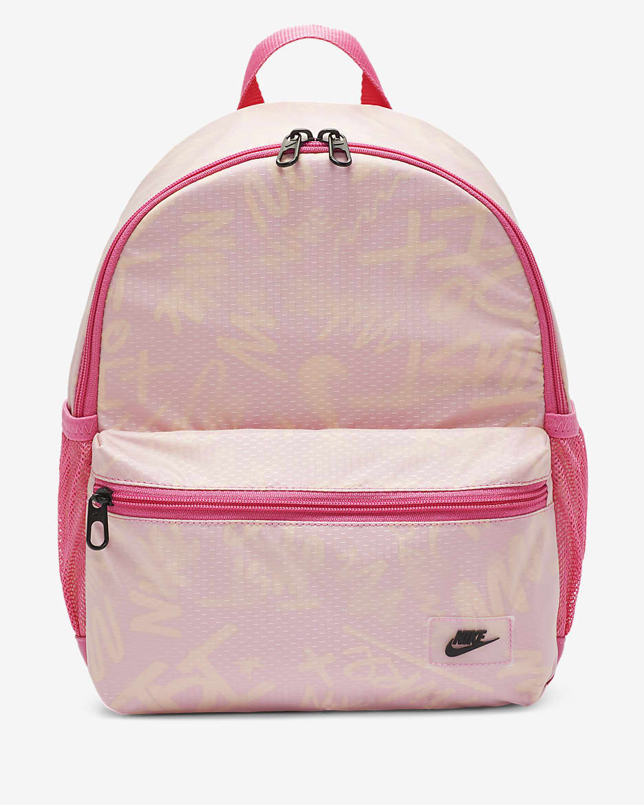 Mini mochila para niños Nike Brasilia JDI - Espuma rosa/Rosa paleta/Negro
