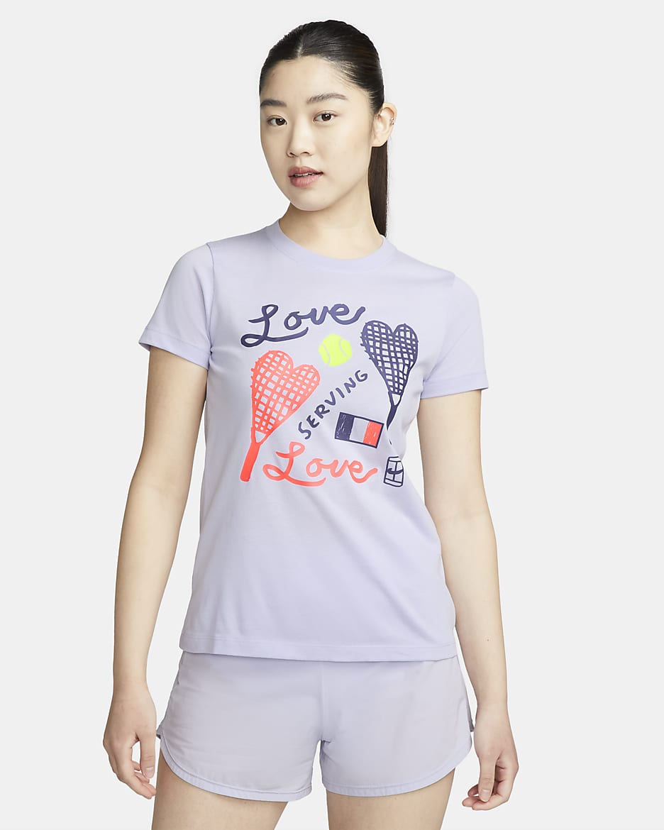 Nike Dri-FIT Women's Tennis Tee - Oxygen Purple