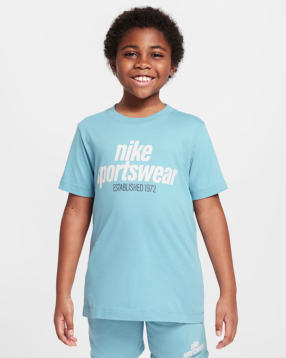 เสื้อยืดเด็กโต Nike Sportswear - Denim Turquoise