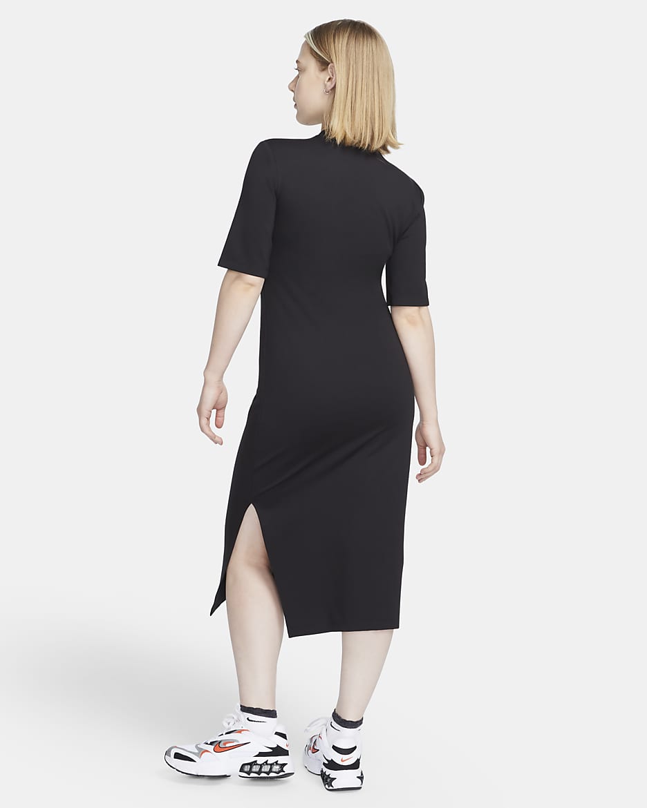 Nike Sportswear Essential Vestido midi ceñido - Mujer - Negro/Blanco