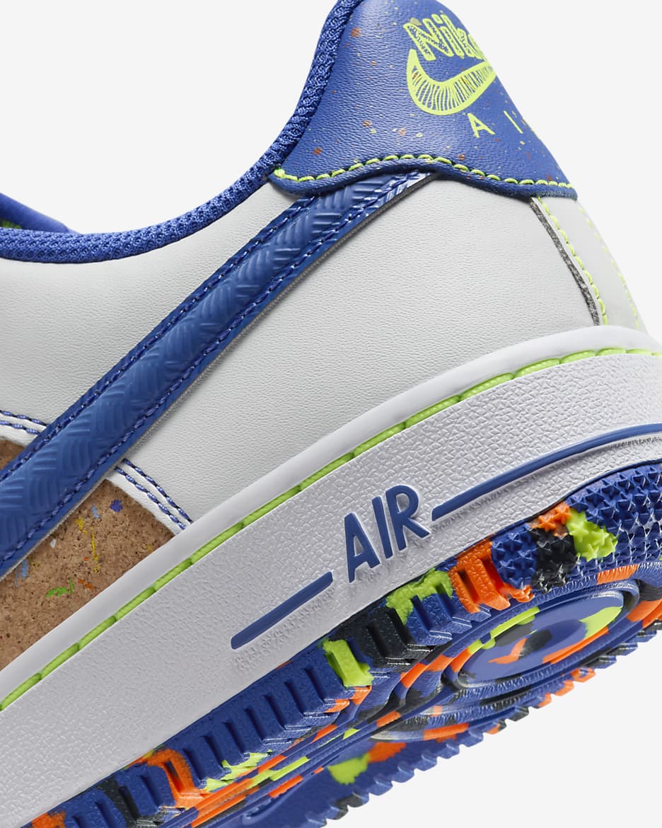 Nike Air Force 1 LV8 Big Kids' Shoes - Photon Dust/Volt/Total Orange/Astronomy Blue