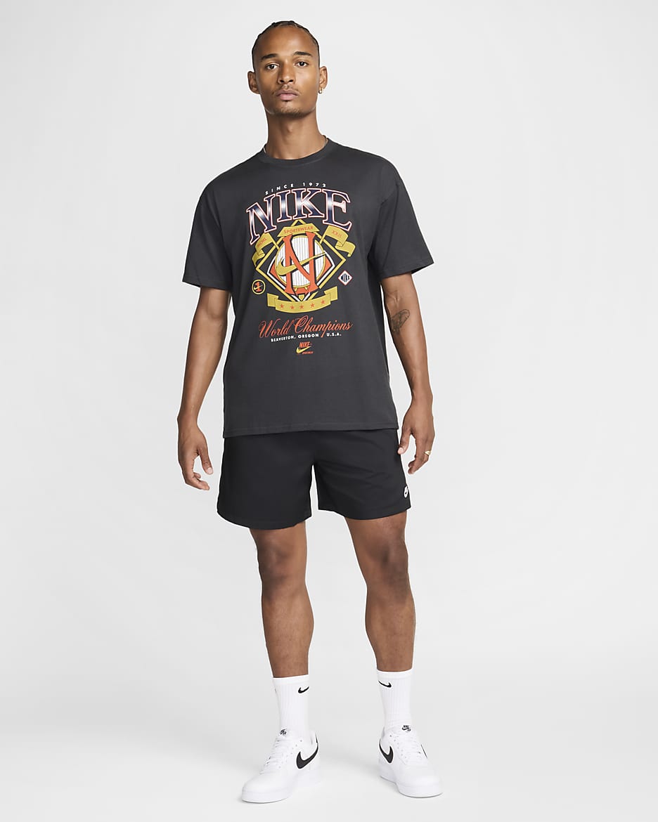 Nike Sportswear Men's Max90 T-Shirt - Off Noir/Varsity Maize