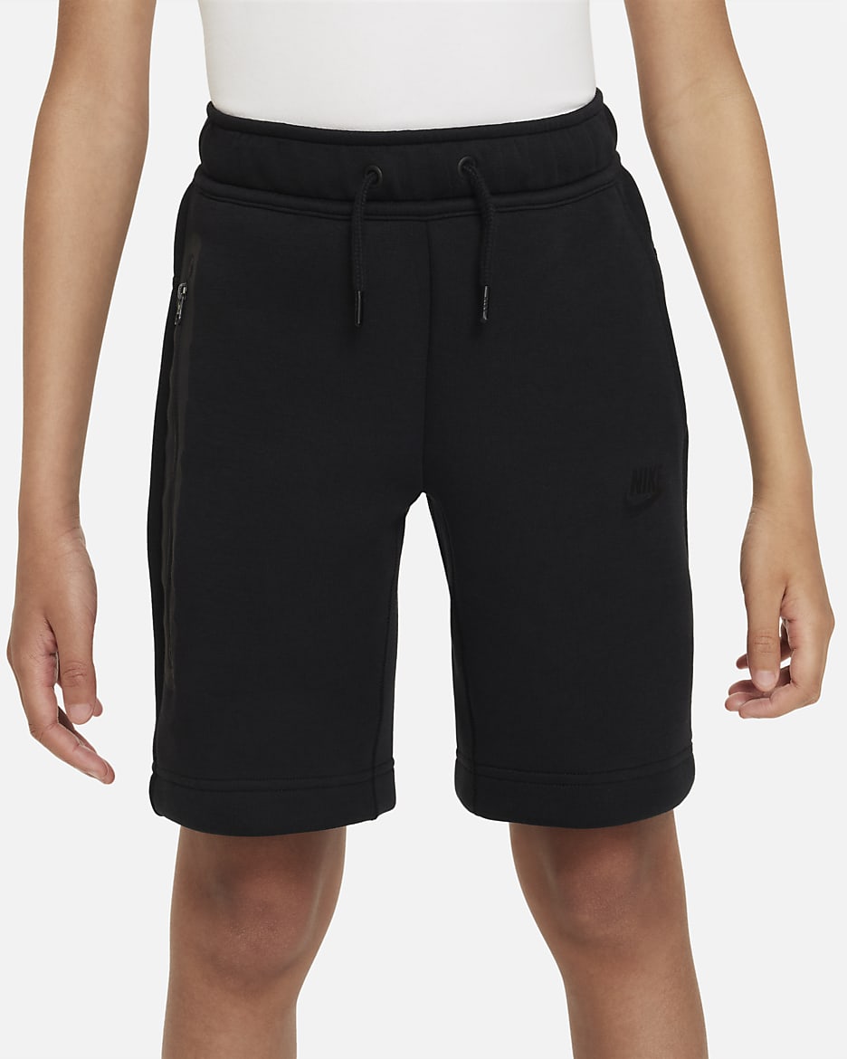 Nike Tech Fleece Older Kids' (Boys') Shorts - Black/Black/Black