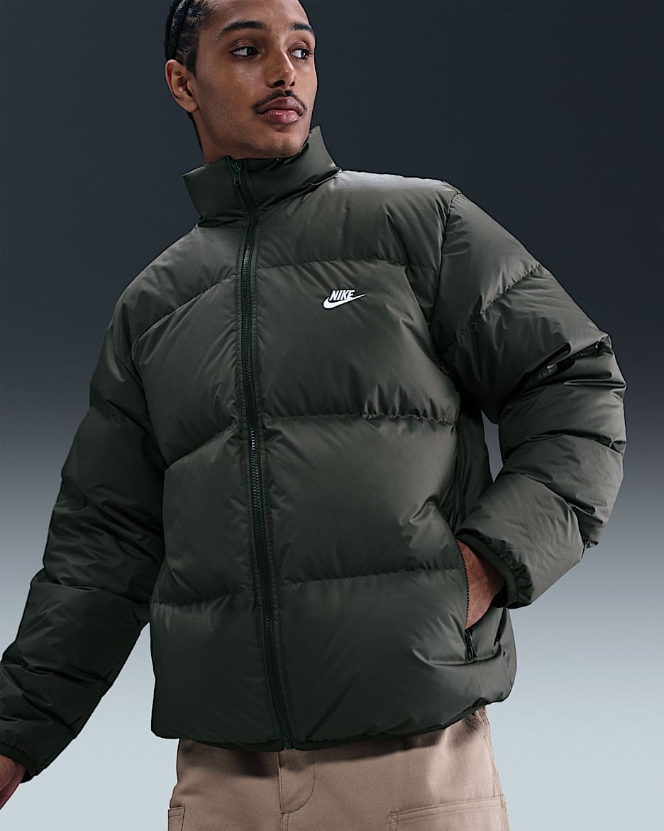 Nike Sportswear Club Men's Therma-FIT Puffer Jacket - Sequoia/White