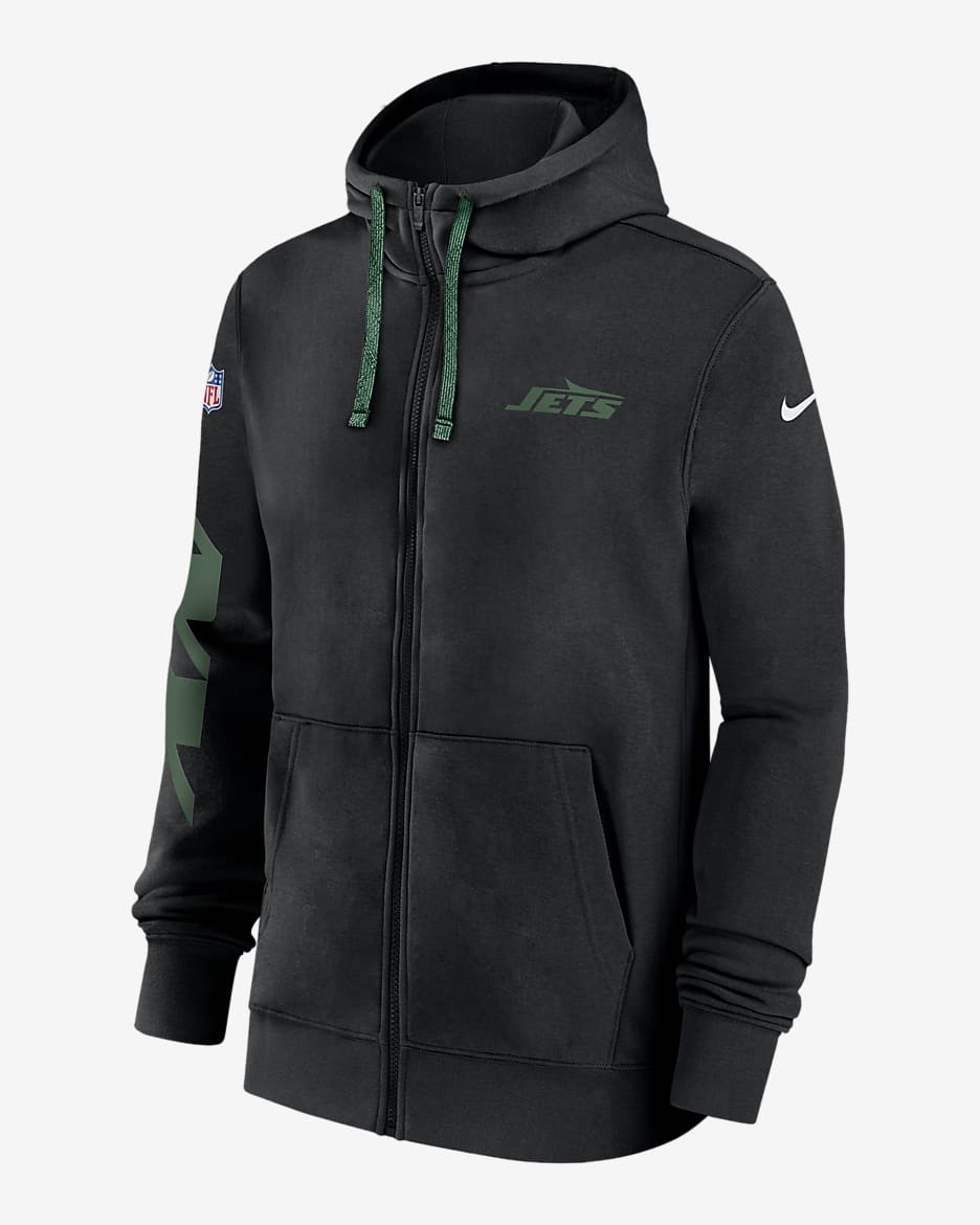 New York Jets Sideline Team Issue Club Men's Nike NFL Pullover Hoodie - Black