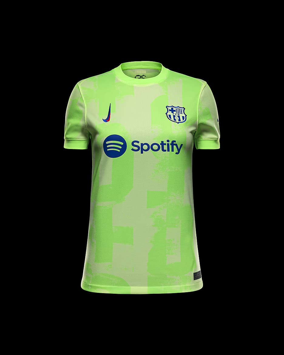 F.C. Barcelona 2024/25 Stadium Third Women's Nike Dri-FIT Football Replica Shirt - Barely Volt/Barely Volt/Lime Blast/Old Royal