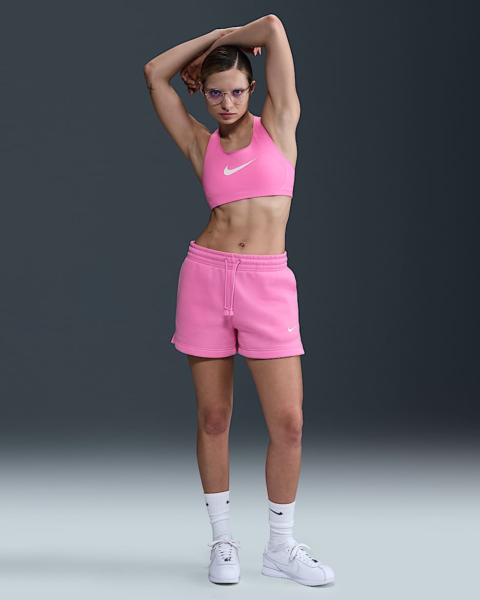 Nike Sportswear Phoenix Fleece Women's Mid-Rise 4" Shorts - Playful Pink/Sail
