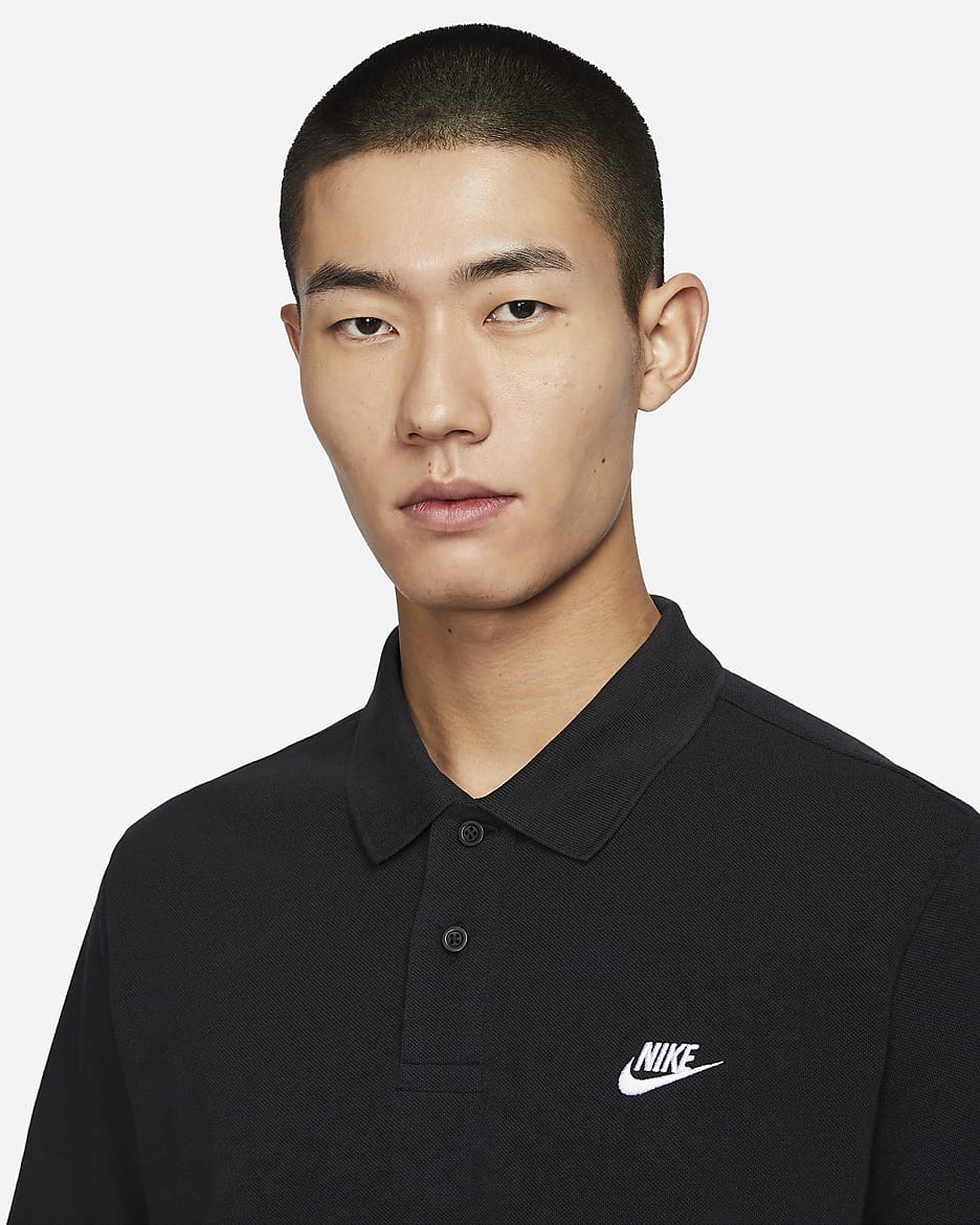 Nike Club Men's Short-Sleeve Polo - Black/White